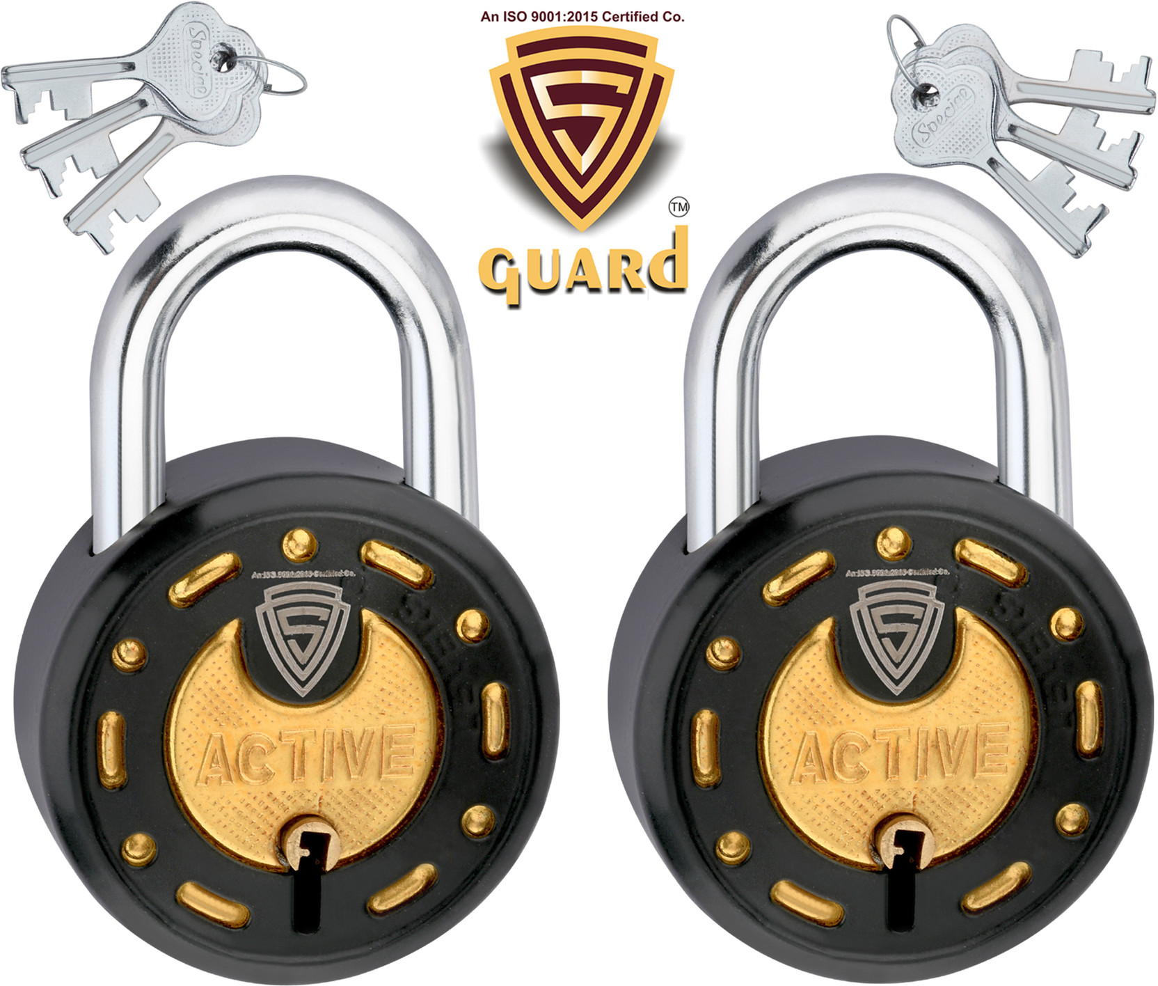 S-GUARD Active Black- 52MM, 7 Levers padlocks for door Padlock