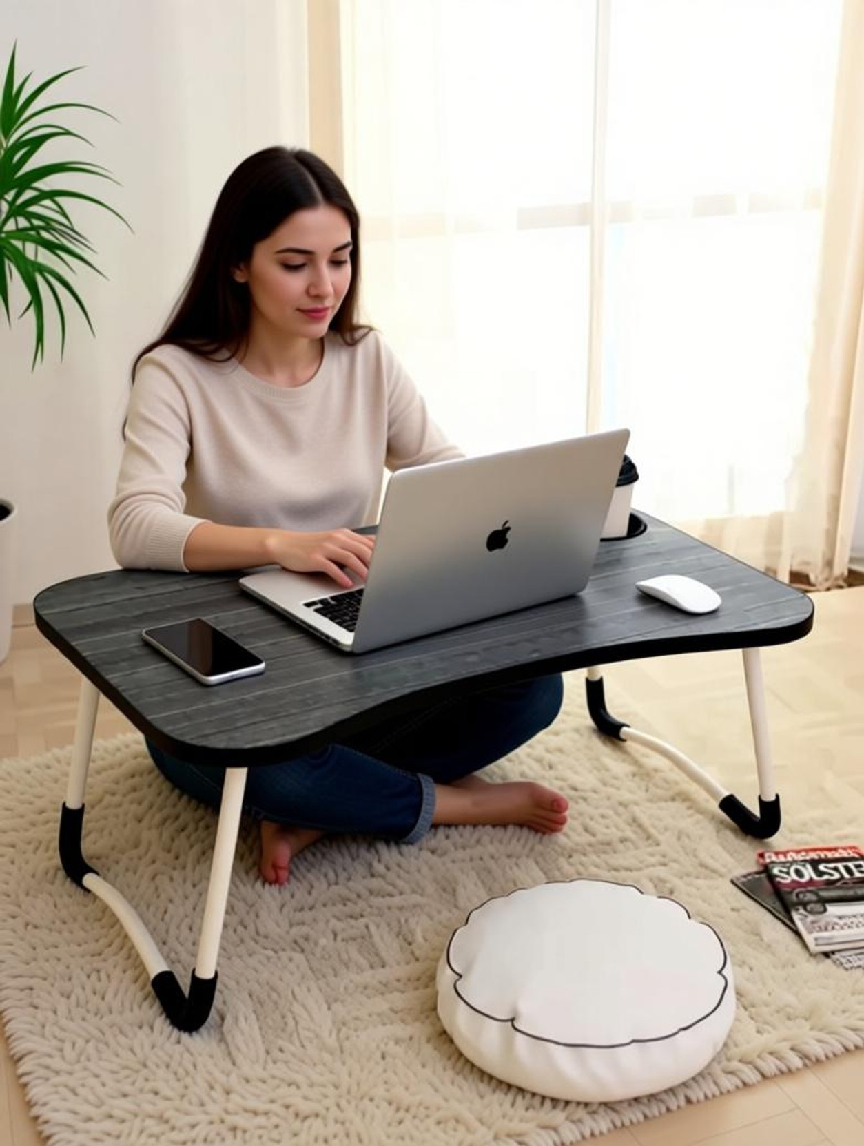 nilu Bed Study Foldable Table for Children ,Work Office Home men, women Wood Portable Laptop Table