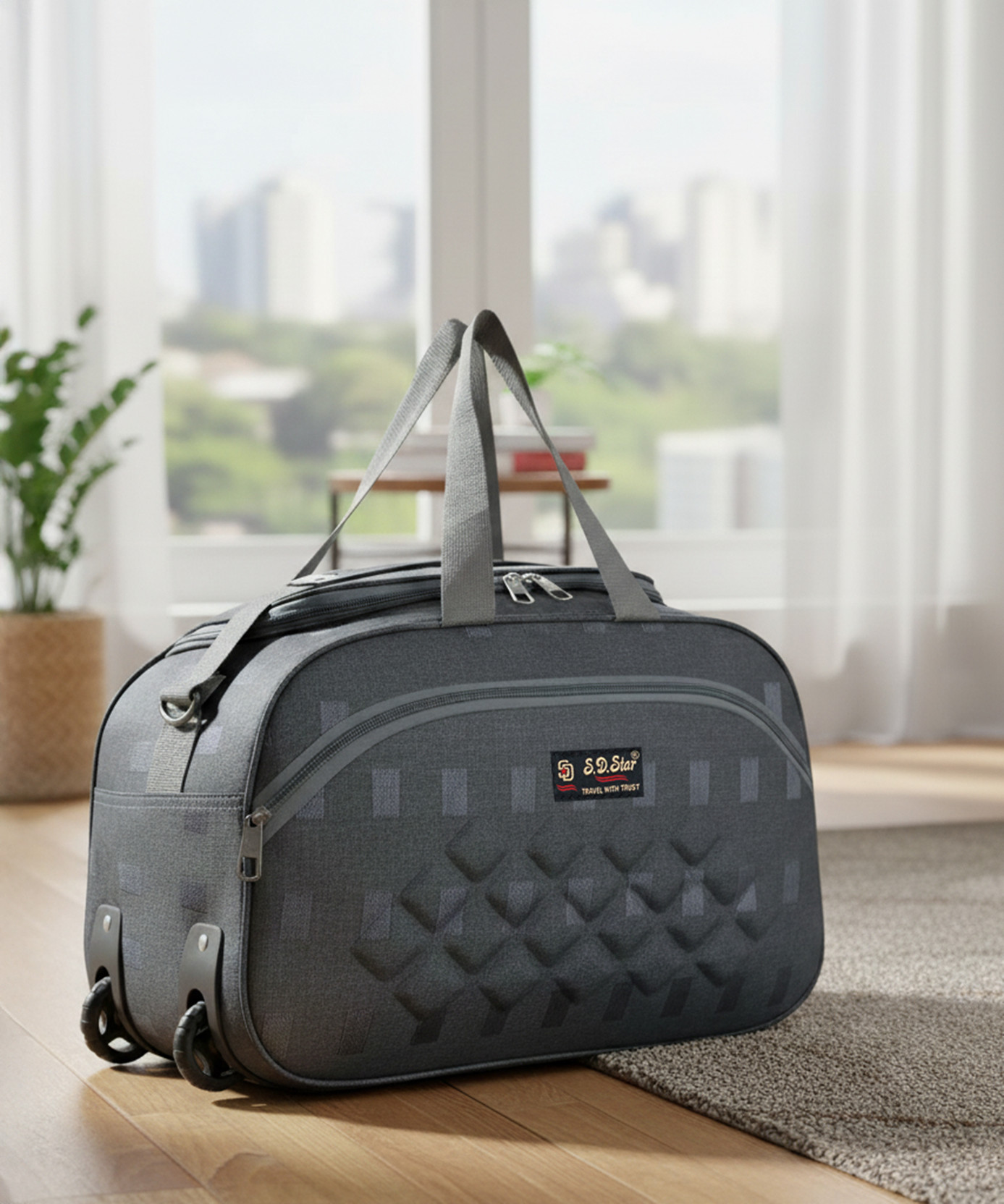 SD Star 20 inch/50 cm DUFFLE BAG STROLLY LIGHT WEIGHT STRONG SOLID BAG Duffel With Wheels (Strolley)