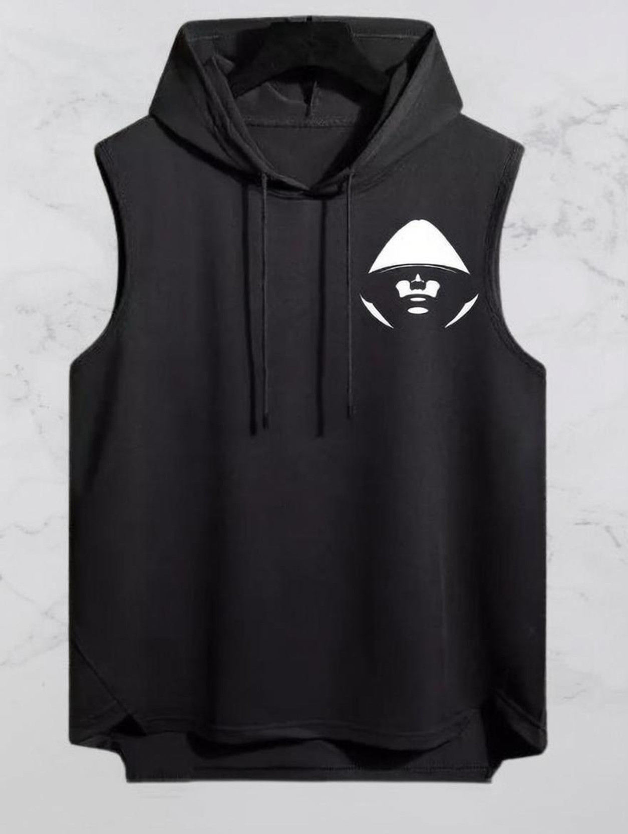 Mundali Printed Men Hooded Neck Black T-Shirt