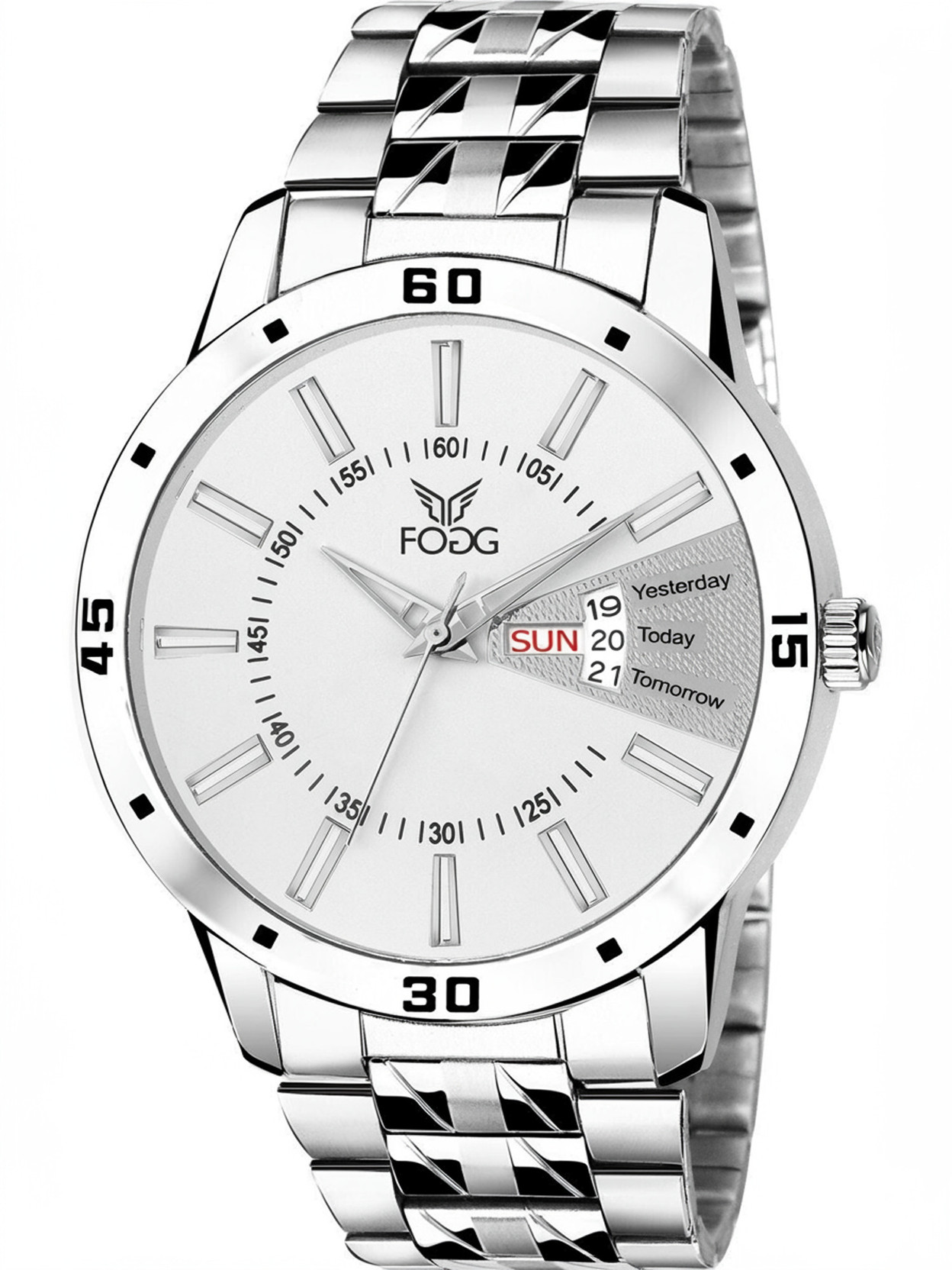 FOGG 2038-WH Day and Date Analog Watch  - For Men