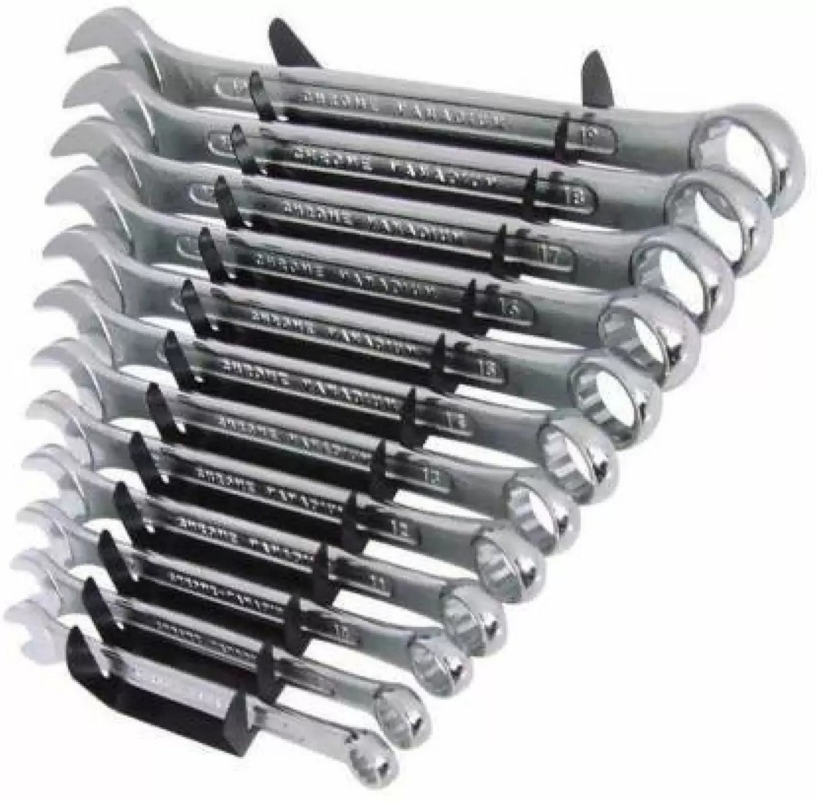 HOIGADGETS shopsy m-12 , 12 PCS Combination Wrench Set Double Sided Chrome Matte Finish Shallow Offset BI Ring Spanner Set (Pack of 12 PCS) Double Sided Combination Wrench (Pack of 12) Double Sided Combination Wrench