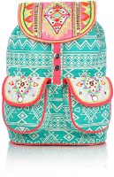 Shaun Design Tribal Embroidered Aqua 8 L Medium Backpack Aqua Blue, Size - 380