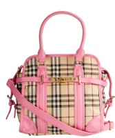 Glitters BB Check Design Stylish Hand-held Bag Pink