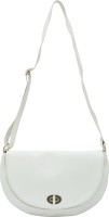 Berryvelve Women White Leatherette Sling Bag