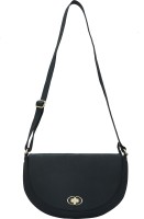 Berryvelve Women Black Leatherette Sling Bag