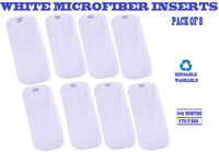 TINNY TOTS Premium Quality 4 Layer Cotton Microfiber Bamboo White Insert Liner Reusable Washable Cotton Diaper Nappy Inserts for Baby Cloth Diapers, 4 Layer White Inserts Liners Natures Cloth Diaper Liner For Toddlers/Infants