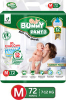 BUMMY PANTS Ultra Dry Baby Diapers with 5D Cross Core & 12-Hour Absorption | Pack of 1 - M