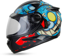 Steelbird SBH-17 Rabbit ISI Certified Full Face Graphic Helmet with Clear Visor Motorbike Helmet