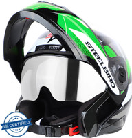 Steelbird SBA-7 Huracan ISI Certified Flip-Up Helmet for Men and Women with Sun Shield Motorbike Helmet