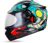 Steelbird SBH-17 Rabbit ISI Certified Full Face Graphic Helmet with Clear Visor Motorbike Helmet