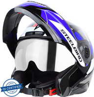 Steelbird SBA-7 Huracan ISI Certified Flip-Up Helmet for Men and Women with Sun Shield Motorbike Helmet