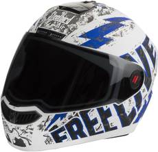 Steelbird SBA- 1 Free Live Matt White & Blue Motorbike Helmet