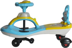 Happy Kids Magic Ride On Swing Car With Music Duck Blue