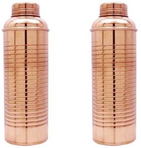 Pure Water Bottle 800 ML New Copper Ayurveda Health Benefits Storage Pitcher Art 