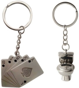 Pewter Playing Card Key Chain 