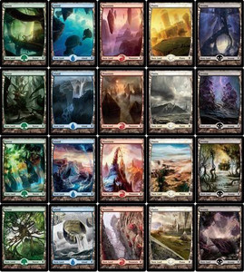 Magic: the Gathering Mtg Zendikar 20 Full Art Land Set Mint - Mtg