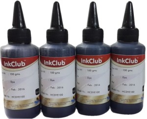 100ml Compatible Black Dye Ink For Hp & Canon Printers(set Of 4 Bottles) Black Ink Cartridge - InkClub : Flipkart.com