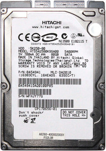 Hitachi HTS542580K9SA00 80 GB Laptop Silver (Metalic) SATA