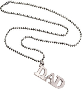 DAD' Name Design Rhodium Steel Pendant 