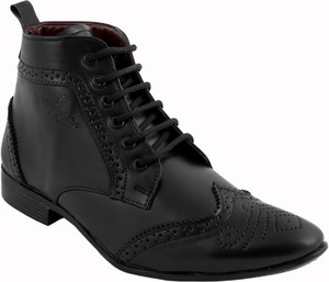 Brogue High ankle Shoes Lace Up For Men 