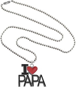 Mens Gift #1 Dad Pendant Necklace Daddy Fathers Day Gents Gift Platinum Plt