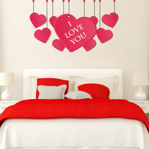 Flipkart SmartBuy 120 cm Pink Love Herats Sign For Bedroom Self Adhesive Sticker Price in India ...