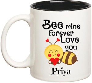 HUPPME Love You Priya Bee mine Forever Inner Black Ceramic Coffee Mug Price  in India - Buy HUPPME Love You Priya Bee mine Forever Inner Black Ceramic  Coffee Mug online at 
