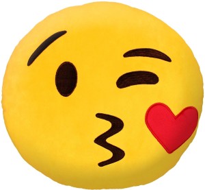 oplichter Anesthesie Cusco mega star Stuffed Plush Kissing Emoji Smiley yellow Cushion - 37 cm - 26 cm  - Stuffed Plush Kissing Emoji Smiley yellow Cushion - 37 cm . Buy cousion  toys in India.