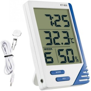 Blau Thermo-Hygrometer Yongfeng Digitales Thermo-Hygrometer-Monitor Babyzimmer Color : A for Haus Büro Innen- und Außen Elektronisches Thermometer Präzisions-Hygrometer 
