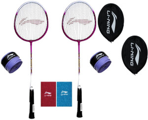 ado 6点セット LI-NING Combo of six, Two ' XP-708' Badminton Racquets (Half Cover