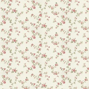 Dolls House Miniature Small Trailing Pink Rose Wallpaper 