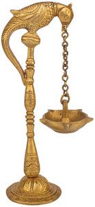 Messing-Diya Mit Pfau-Design – Hängende Öllampe Für Diwali, Deko Oder Als Besonderes Geschenk