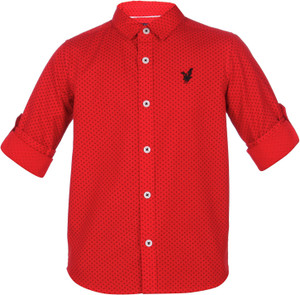 Urban red mix scarf printed full sleeves shirt clearance
