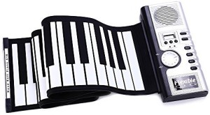 Surnuo Roll Up 61 Key Piano Keyboard Digital Electric Hand Roll Piano Keyboard Portable for Beginners Kids with Piano Music Stand 