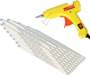 Upkaran Yellow 20W Watt Mini Electronic Hot Glue Gun With On Off Switch And 50 Hot Melt Glue