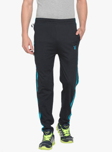 PLAYBOY Solid Men Blue Track Pants 