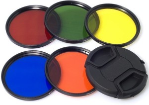 52 mm Colour Filter Blue Yellow Orange Red Green 6 Slot Case LF68 Lens Cap 