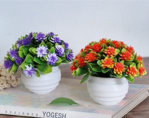 TIED RIBBONS Artificial Flowers with Pot for Office Table Living Room Bedroom Gift Set of 2 TIED RIBBONS Artificial Flowers with Pot for Office Table Living Room Bedroom Gift Set of 2