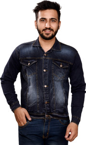Full Sleeve Solid Men Denim Jacket 