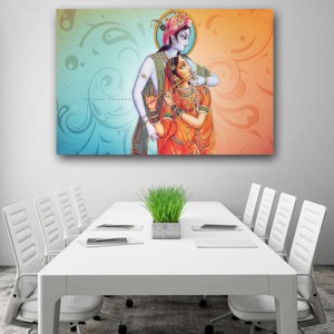 Printed Wallpaper Of Jai Shri Krishna & Radha Wall Decor Poster For Living  Room No Framed /Large Painting On Canvas Wall Art Picture For Home  Decoration Wall Decor/ Wall Painting || Photo /