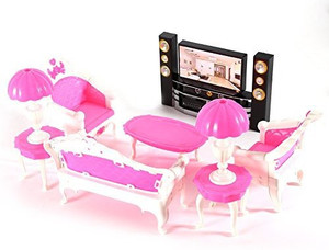 Generic 7Pcs Deluxe Barbie Dolls Living Room Furniture Sofe Chair