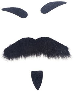 Holibanna Fake Eyebrows Beard Moustache Kit Self Adhesive Facial Hair Props Three Pieces Disguise Decoration 