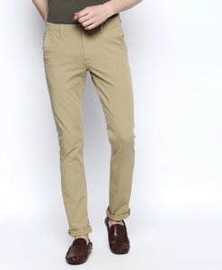 FBB Slim Fit Men Brown Trousers 