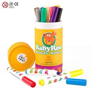 JARMELO Baby Roo Washable Markers Set; 12 Colors; Non-Toxic; Art 