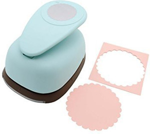 Bira Craft 1 7/8 Inch Scalloped Square Punch, Lever Action Craft Punch For Paper Crafting