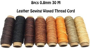 Black Flat Waxed Polyester Leather Sewing Thread Cord for DIY Hand Work