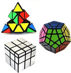MASCARELLO Speed Cube Set of 3 Pyraminx Pyramid Megaminx Mirror Magic Cube Twist