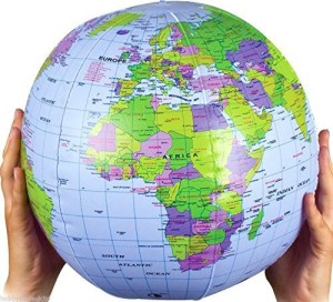 PVC Inflatable Blow Up World Globe 40CM Earth Atlas Ball Maps Geography Toy H_wk 