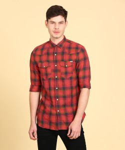 JACK & JONES Men Checkered Casual Red, Black Shirt - Buy Rust JACK & JONES  Men Checkered Casual Red, Black Shirt Online at Best Prices in India |  Flipkart.com